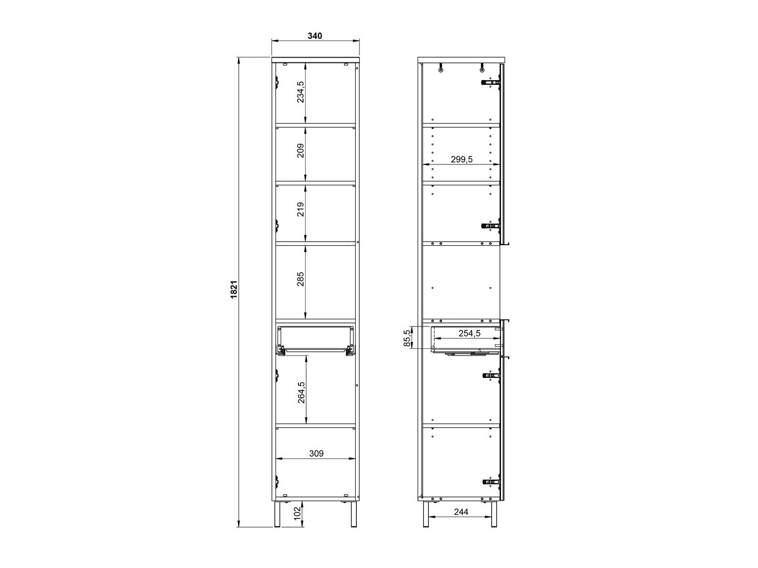 Armário colocado para casa de banho Saldele 101