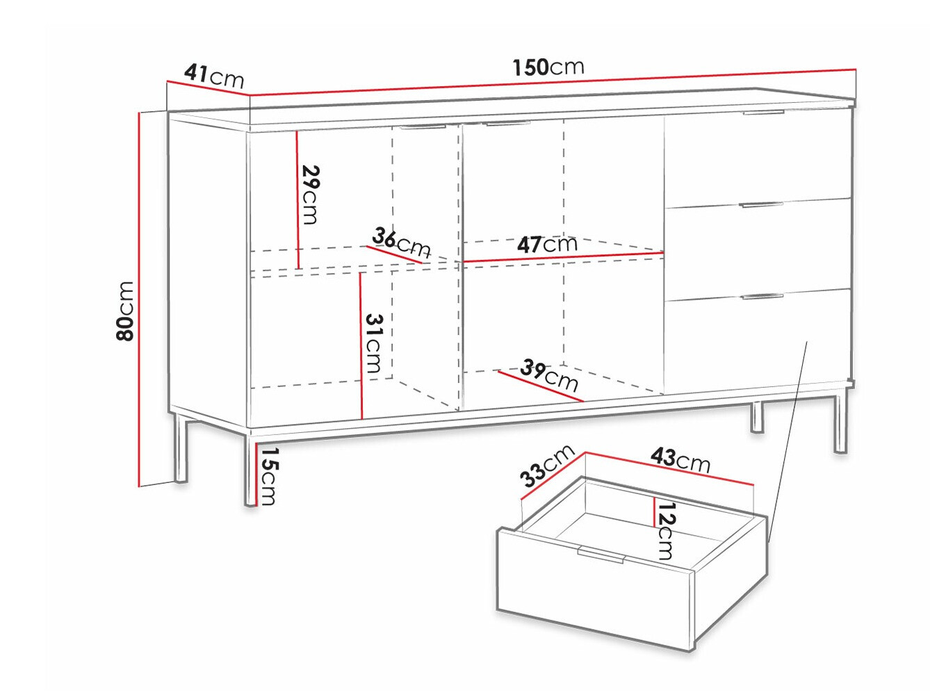 Cómoda Providence R100 (Azul + Dourado)