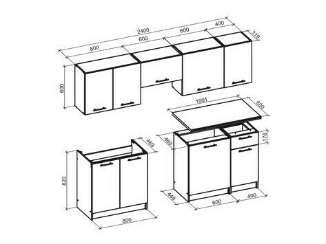 Conjunto para cozinha Houston 856 (Antracite + Craft carvalho)