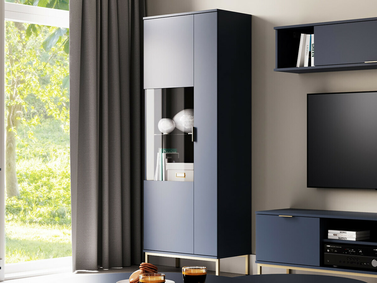 Estante Providence R108 (Azul + Dourado)