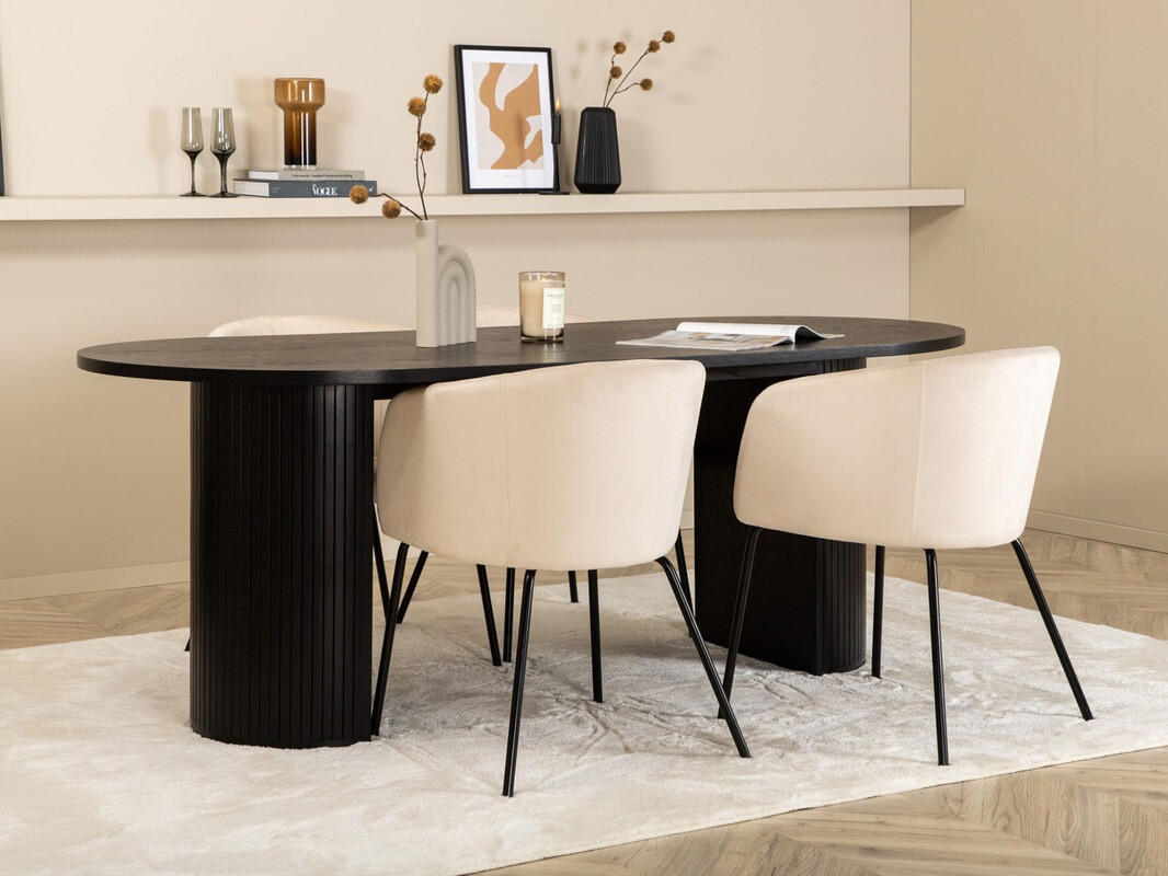 Conjunto para refeições Dallas 3313 (Preto + Bege)