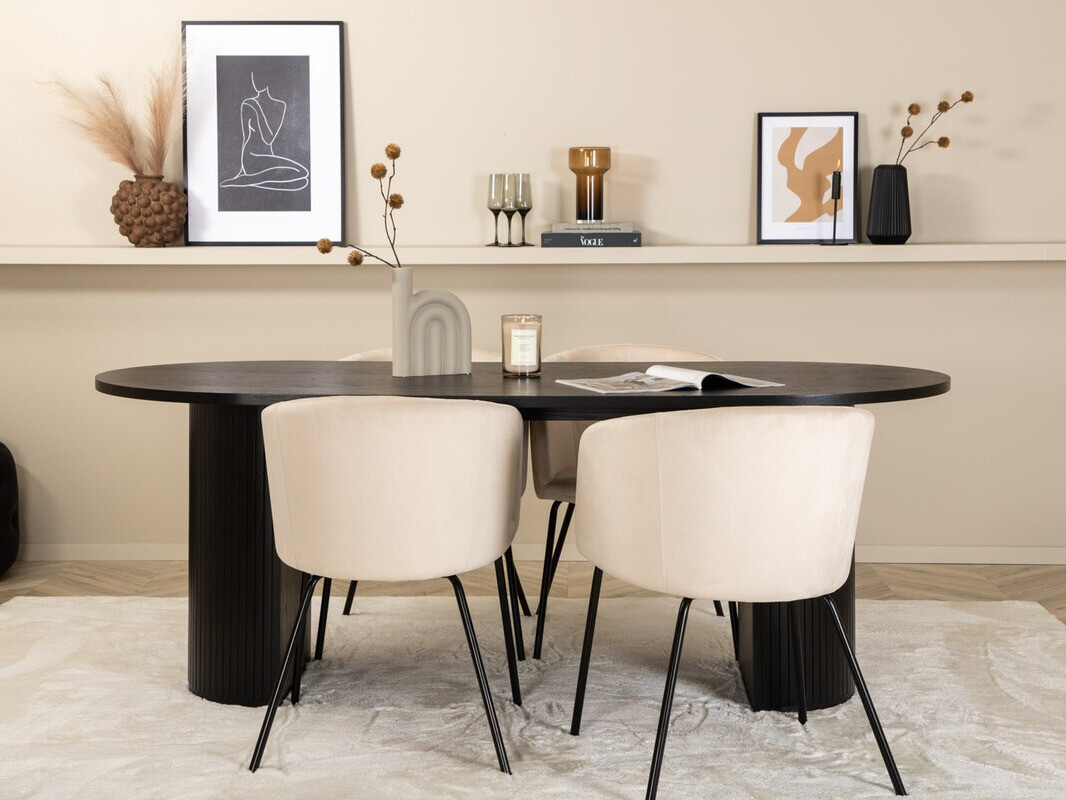 Conjunto para refeições Dallas 3313 (Preto + Bege)