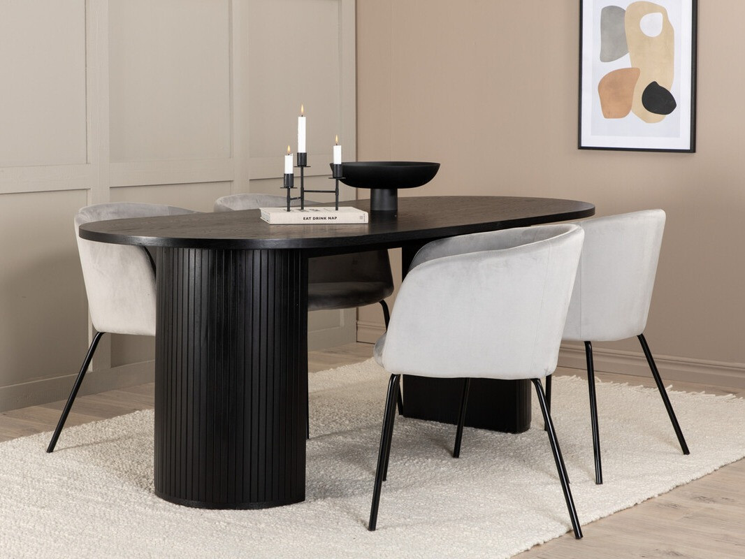 Conjunto para refeições Dallas 3313 (Preto + Cinzento claro)