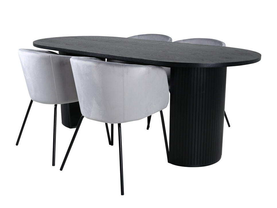 Conjunto para refeições Dallas 3313 (Preto + Cinzento claro)