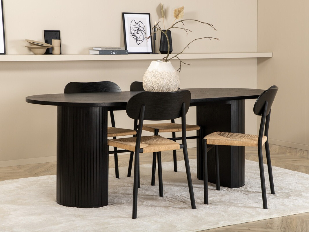 Conjunto para refeições Dallas 3314 (Preto + Castanho claro)