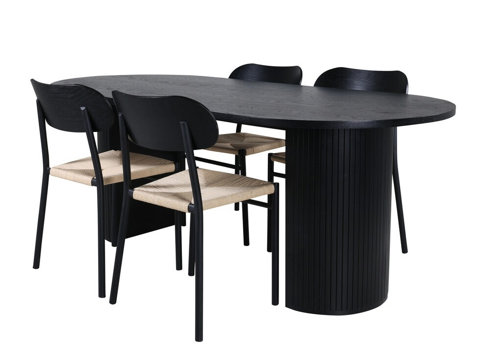 Conjunto para refeições Dallas 3314 (Preto + Castanho claro)