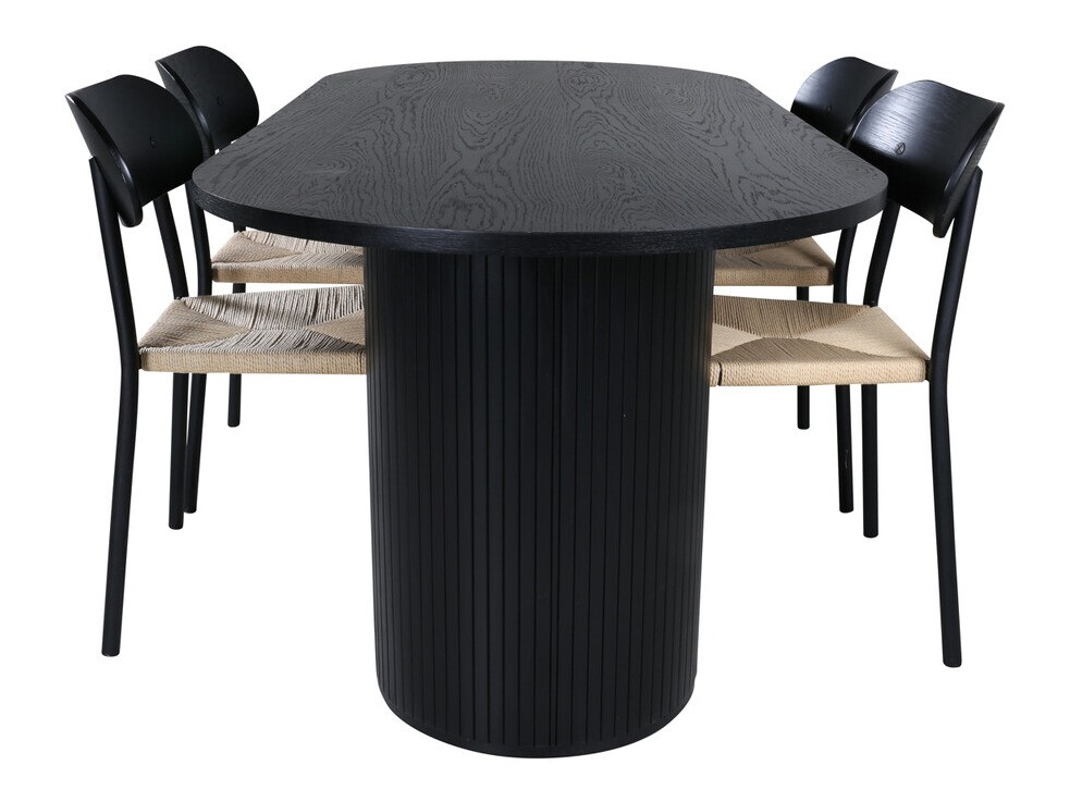 Conjunto para refeições Dallas 3314 (Preto + Castanho claro)