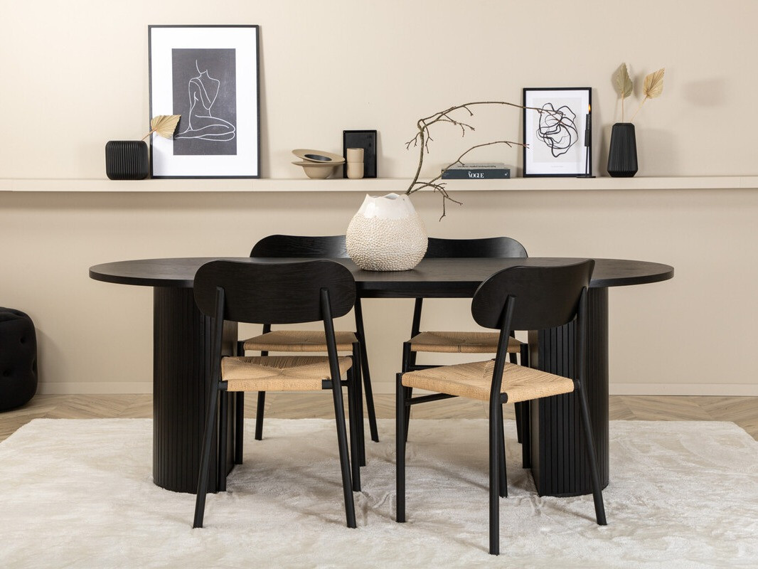 Conjunto para refeições Dallas 3314 (Preto + Castanho claro)