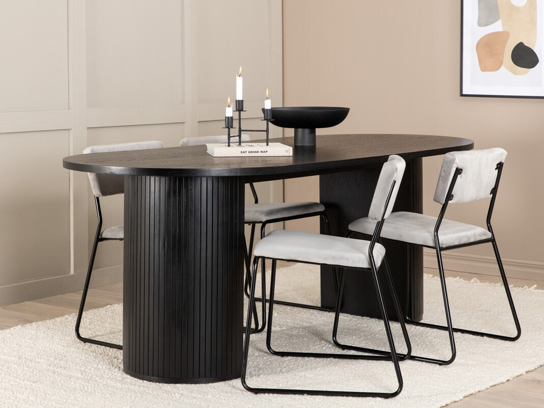 Conjunto para refeições Dallas 3322 (Preto + Cinzento claro)