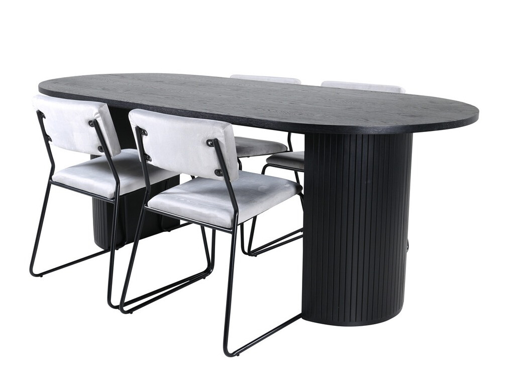 Conjunto para refeições Dallas 3322 (Preto + Cinzento claro)