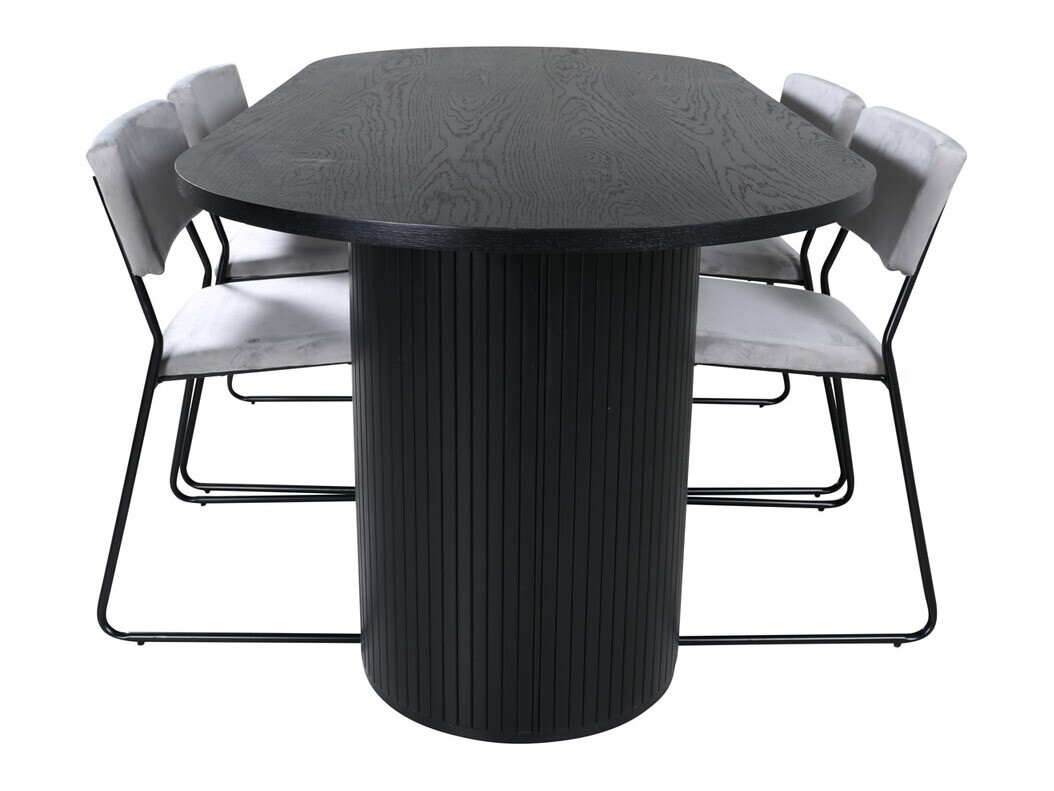 Conjunto para refeições Dallas 3322 (Preto + Cinzento claro)