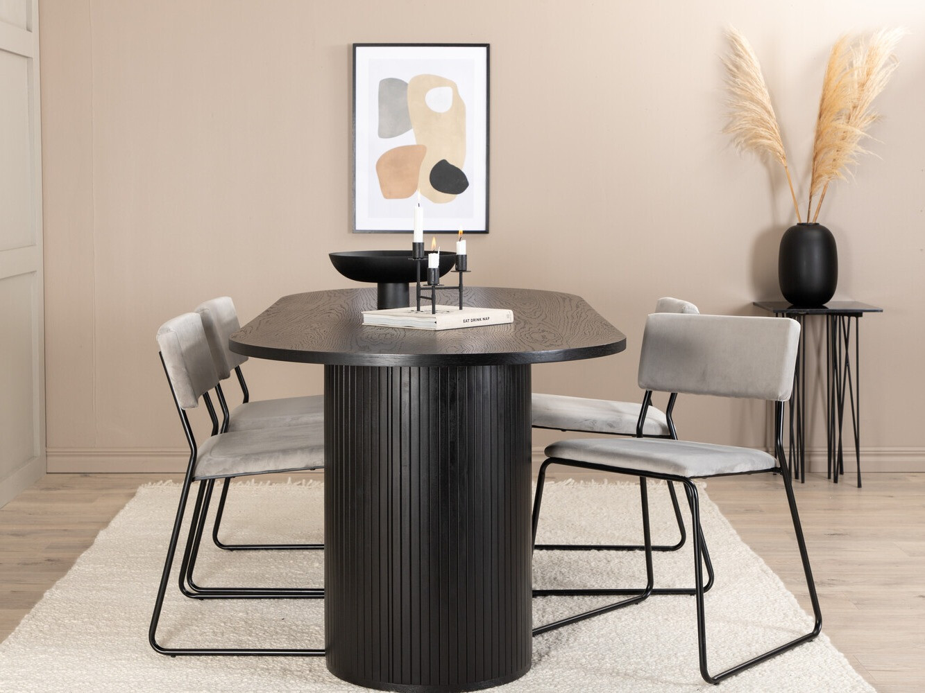 Conjunto para refeições Dallas 3322 (Preto + Cinzento claro)