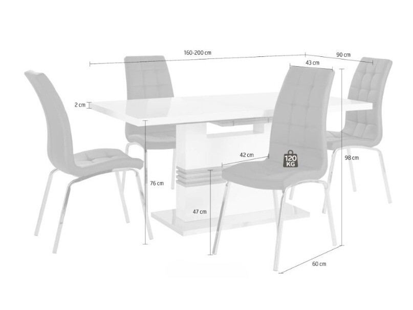 Conjunto para refeições Denton 1111 (Preto)
