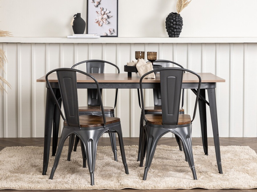 Conjunto para refeições Dallas 3366 (Noz + Cinzento escuro)