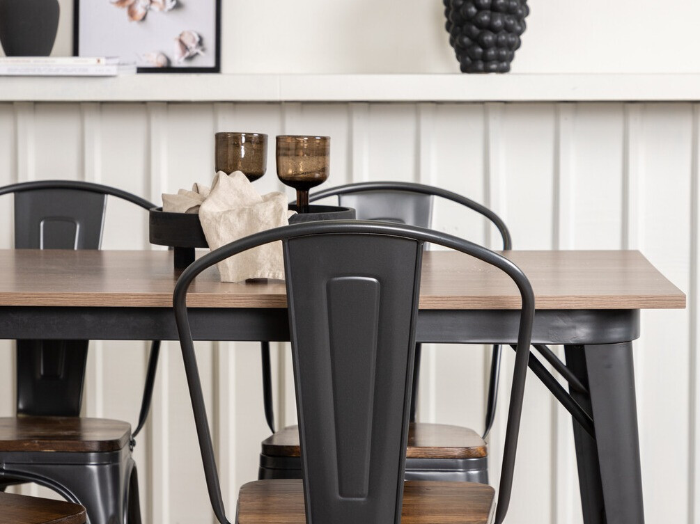 Conjunto para refeições Dallas 3366 (Noz + Cinzento escuro)