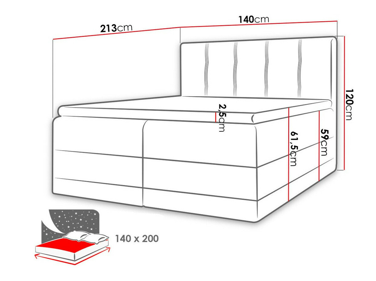 Cama continental Baltimore 139 (Kameleon 92 + Kameleon 84)