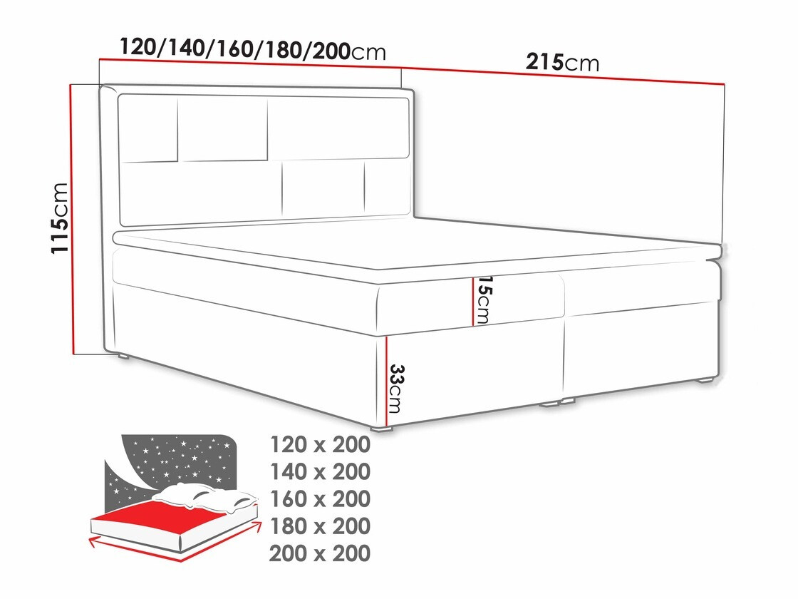Cama continental Pomona 115 (Victoria 14 866)