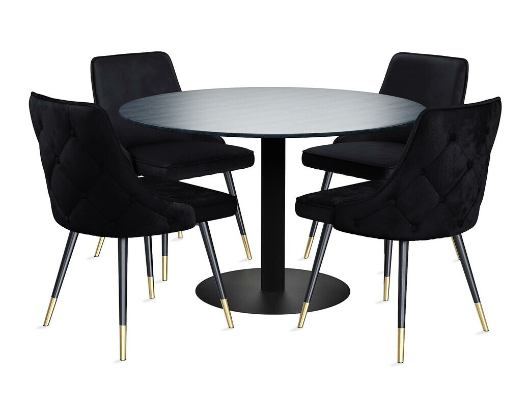 Conjunto para refeições Charleston 275 (Cinzento mármore + Preto)