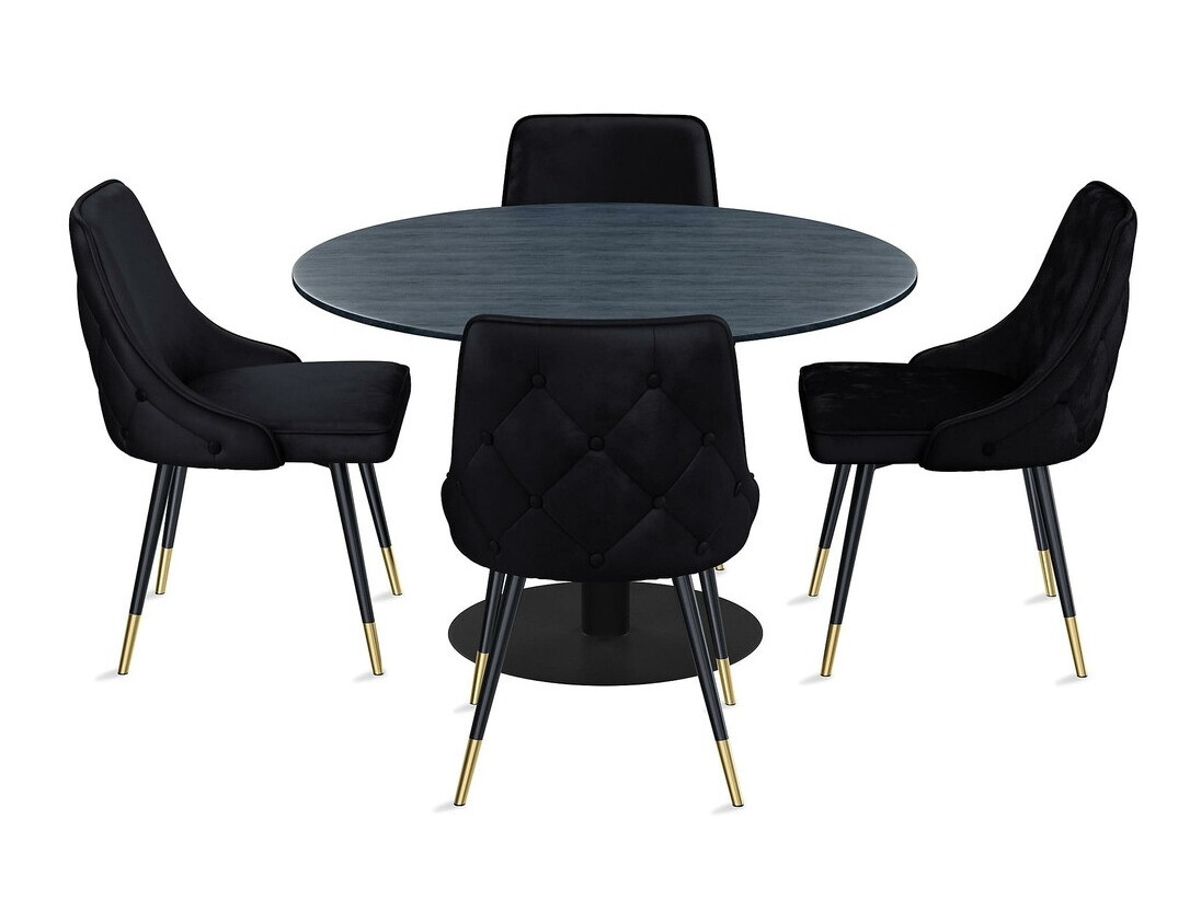 Conjunto para refeições Charleston 275 (Cinzento mármore + Preto)