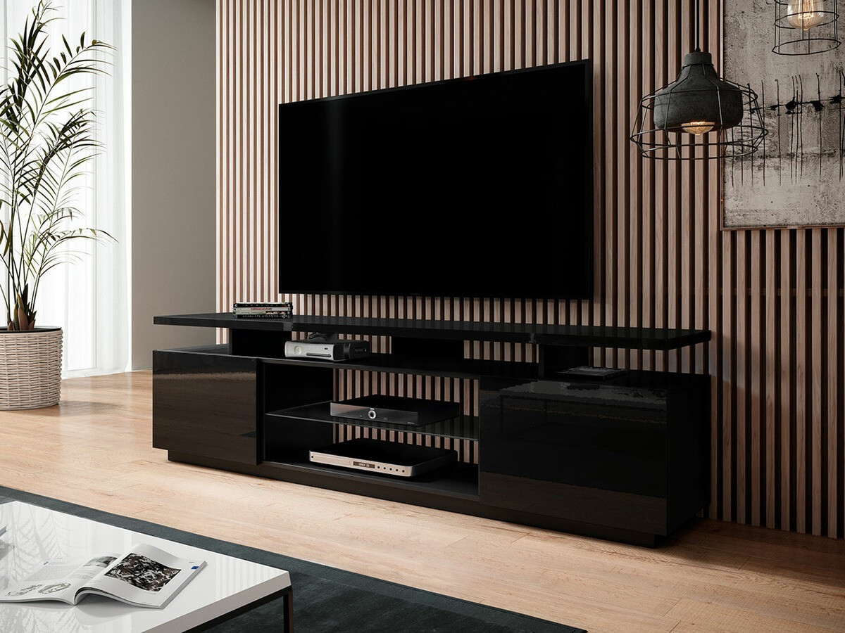 Móvel de TV Figura (Preto + Preto brilhante)