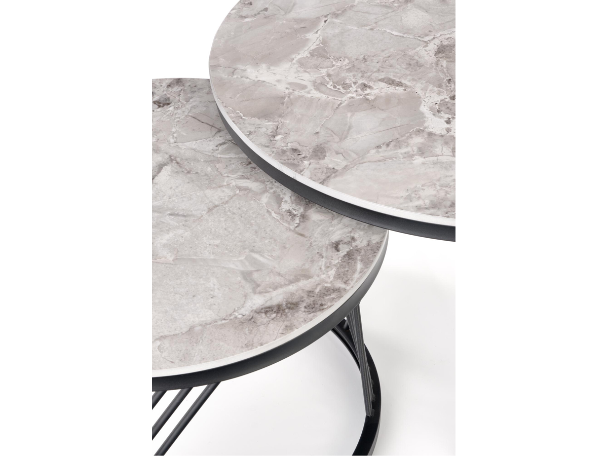 Conjunto de mesa de centro Houston 2011 (Preto + Cinzento mármore)