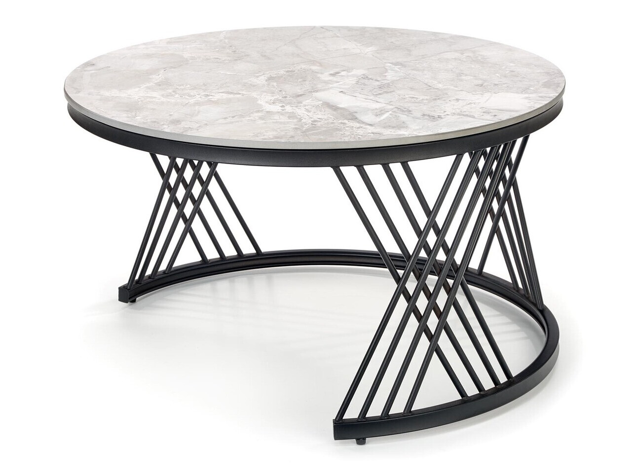 Conjunto de mesa de centro Houston Acetum (Preto + Cinzento mármore)