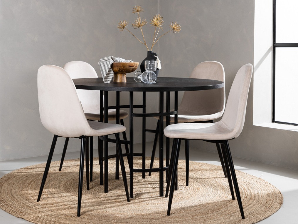 Conjunto para refeições Dallas 3424 (Preto + Bege)