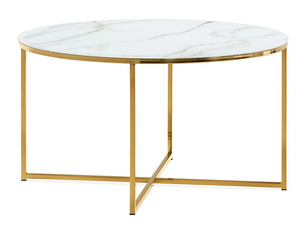 Mesa para revistas Concept 55 203 (Marmore branco + Dourado)