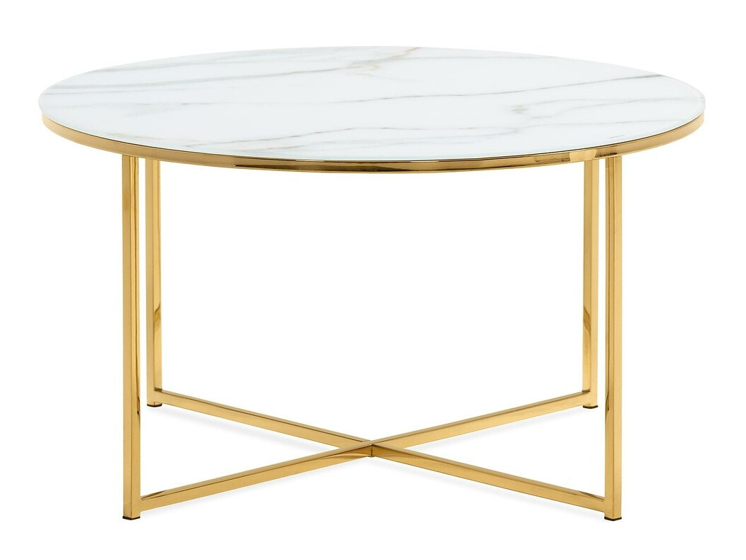 Mesa para revistas Concept 55 203 (Marmore branco + Dourado)