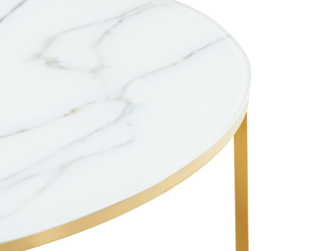 Mesa para revistas Concept 55 203 (Marmore branco + Dourado)