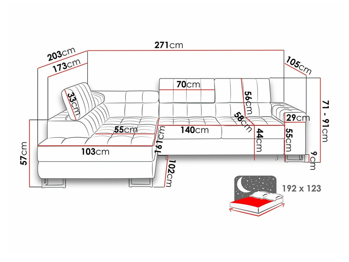 Sofá de canto Comfivo 232 (Enzo 163)