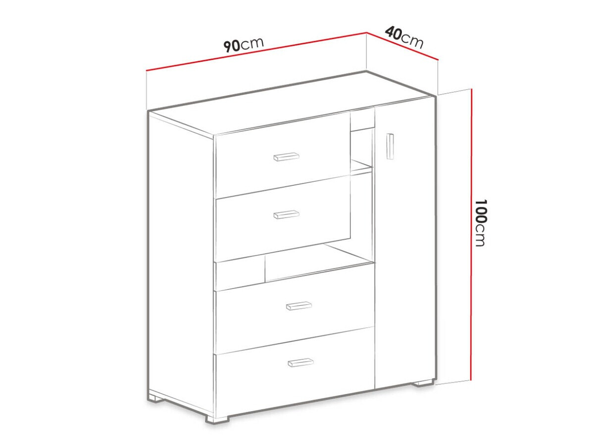 Cómoda Omaha D133 (Pinheiro branqueado + Castanho)