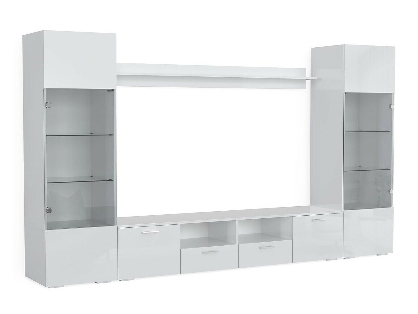 Conjunto para sala de estar Springfield 274 (Branco + Branco brilhante)