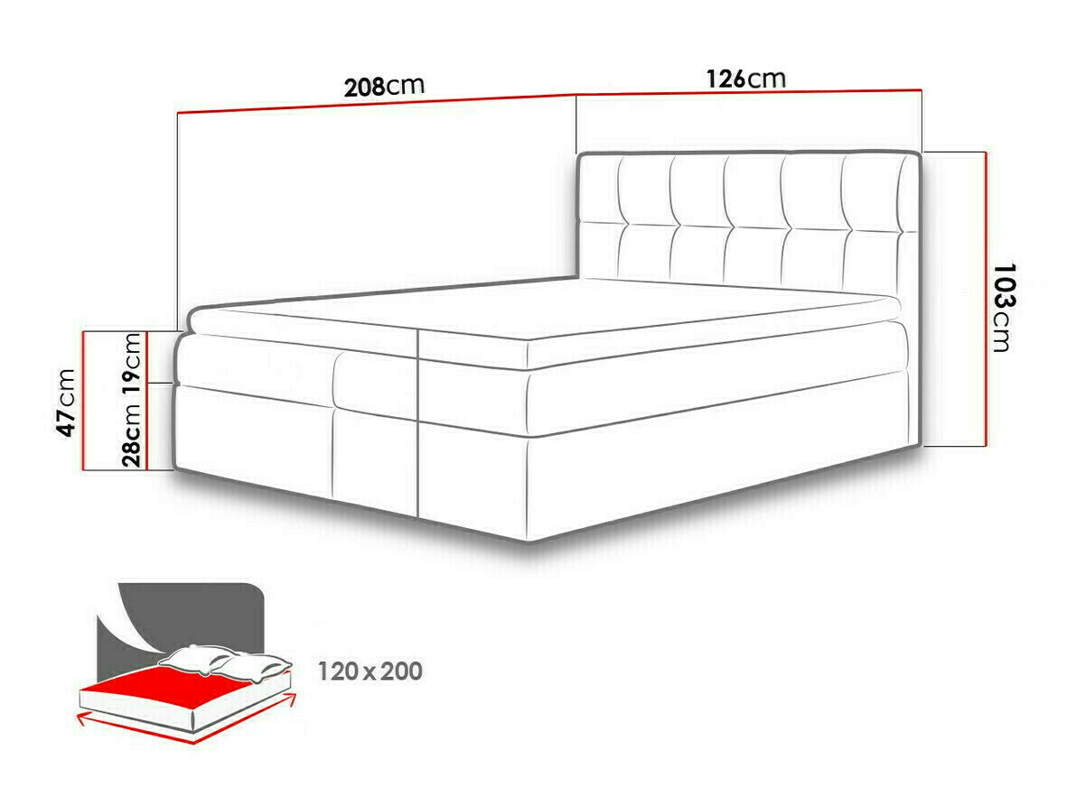 Cama continental Baltimore 128 (Rico 13)
