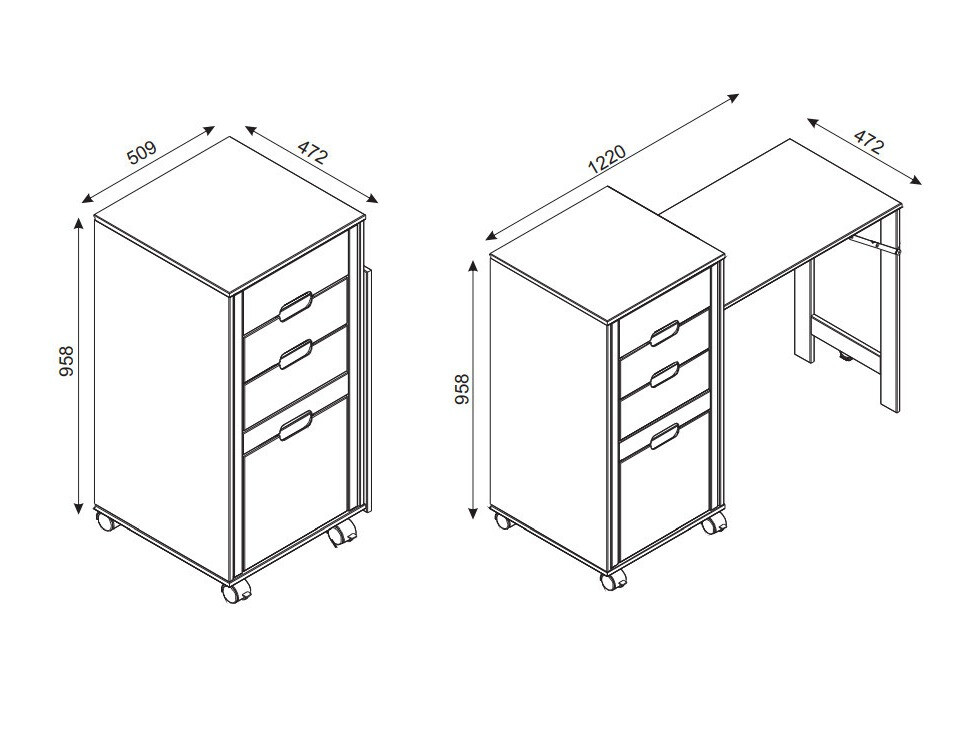 Mesa de escritório Indianapolis 122 (Pinheiro branqueado + Carvalho de mel)