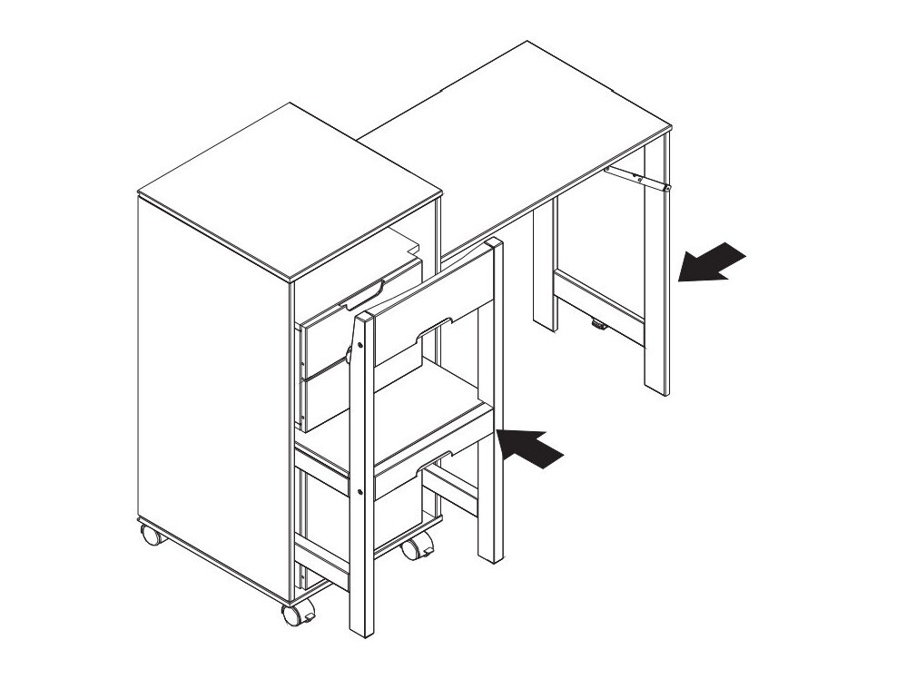 Mesa de escritório Indianapolis 122 (Pinheiro branqueado + Carvalho de mel)