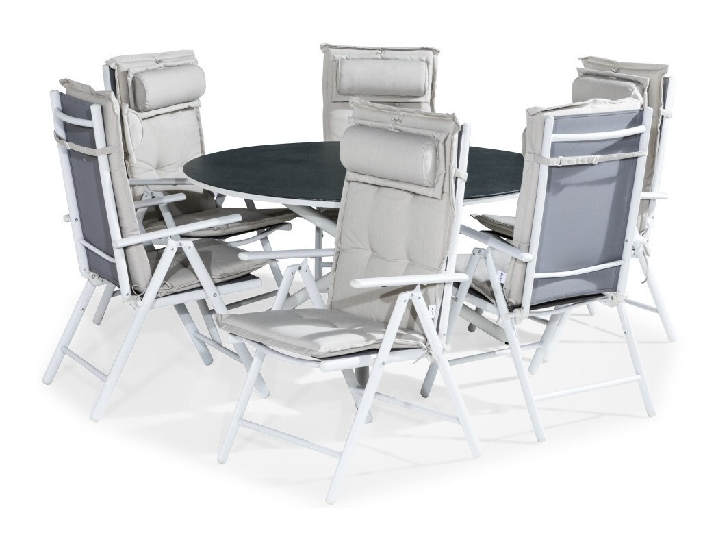 Conjunto de mesa e cadeiras Comfort Garden 1308 (Cinzento claro)