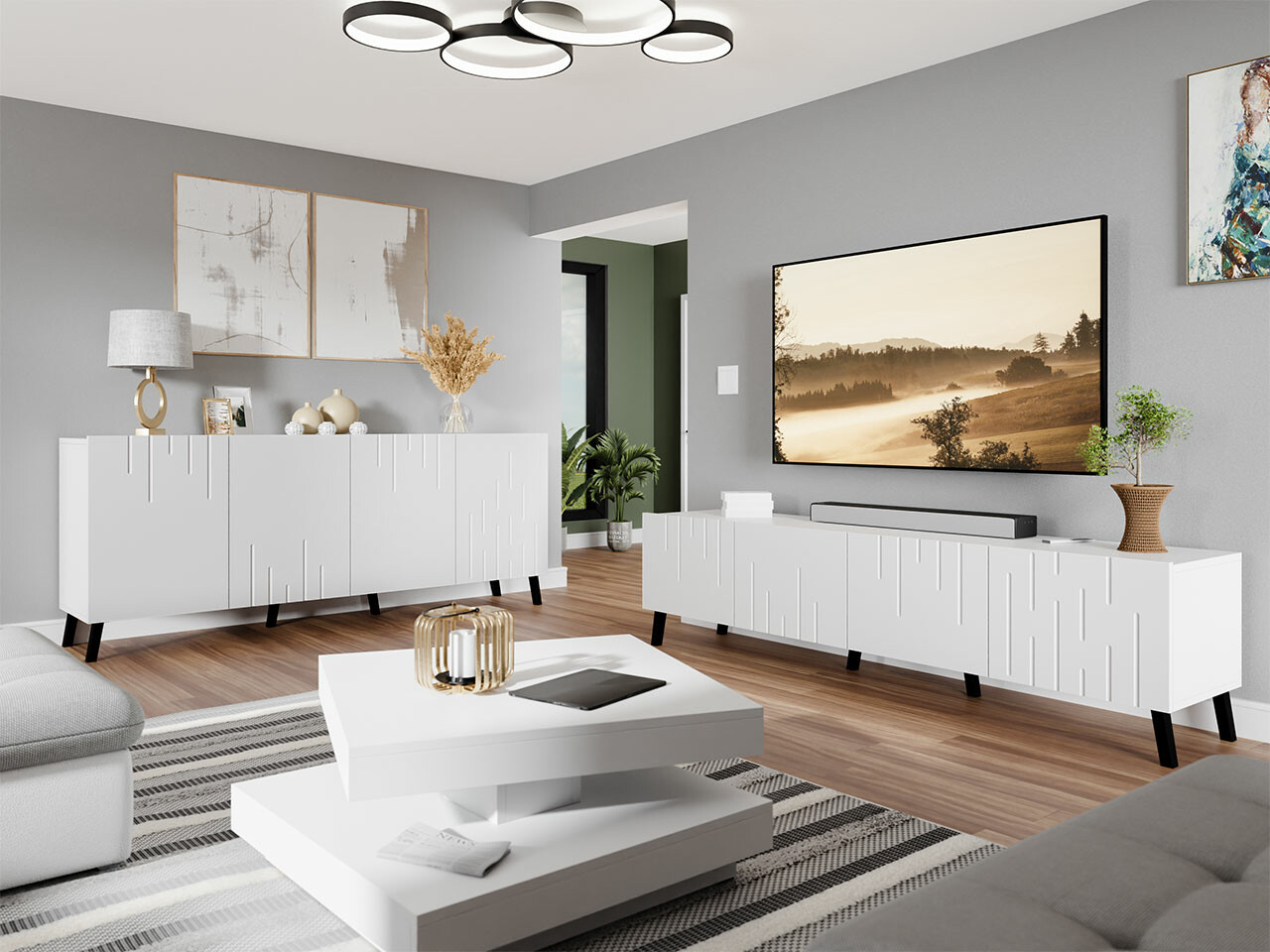 Conjunto para sala de estar Charlotte 212 (Branco)