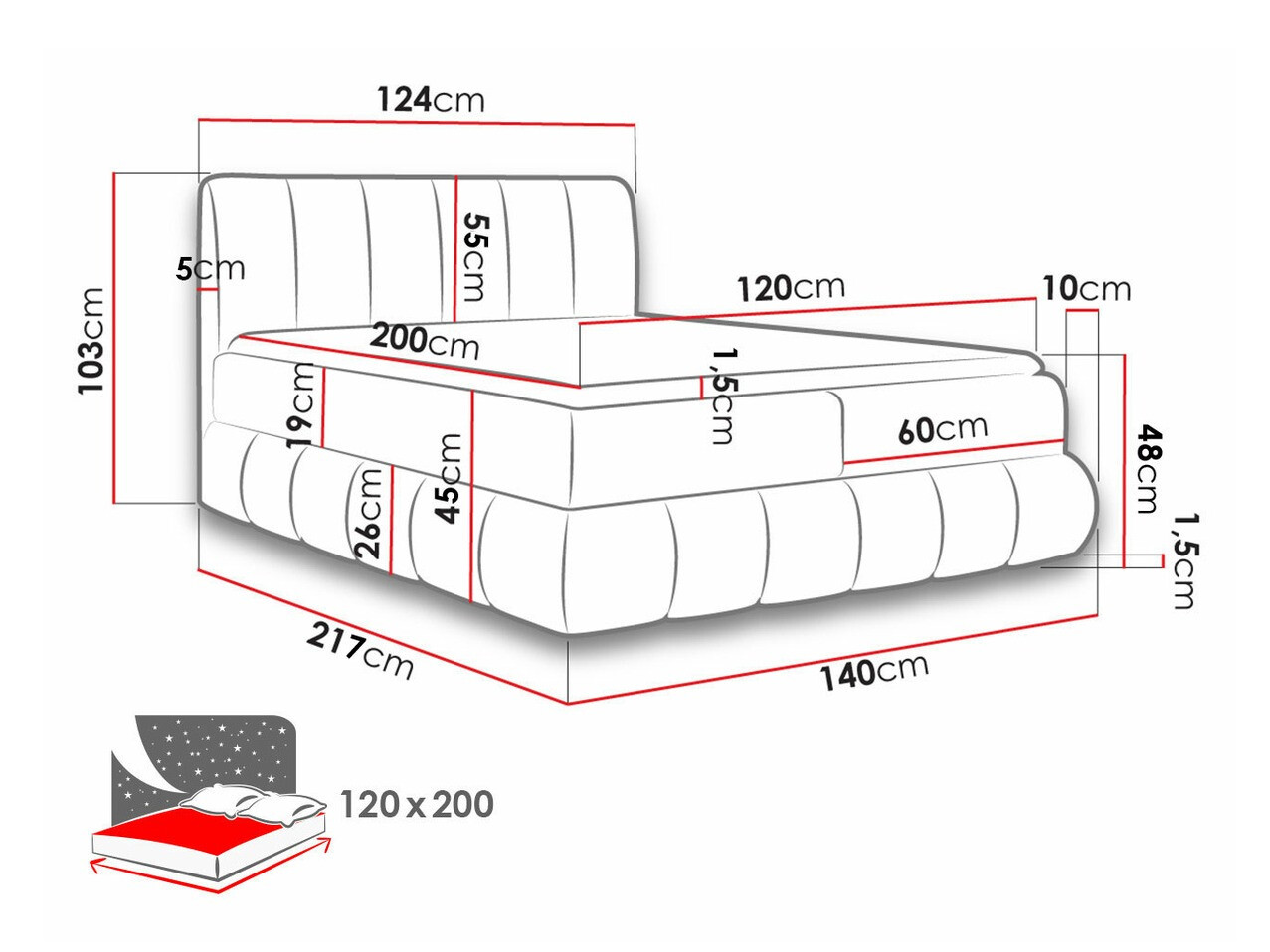 Cama continental Baltimore 152 (Kronos 19)