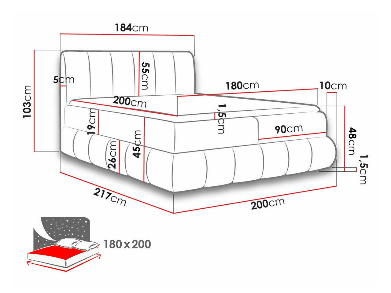 Cama continental Baltimore 152 (Kronos 19)