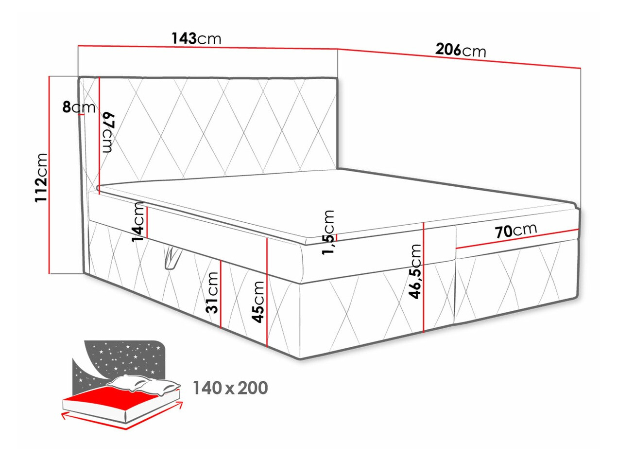 Cama continental Comfivo Avis (Magic Velvet 2217)