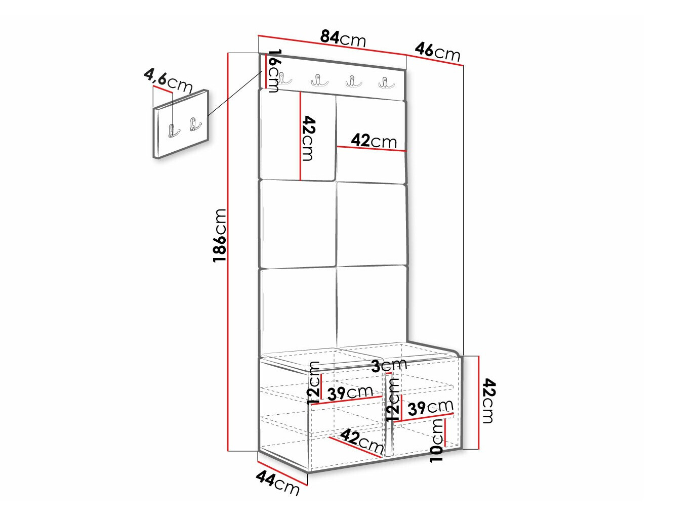 Conjunto de entrada Hartford 383 (Preto)