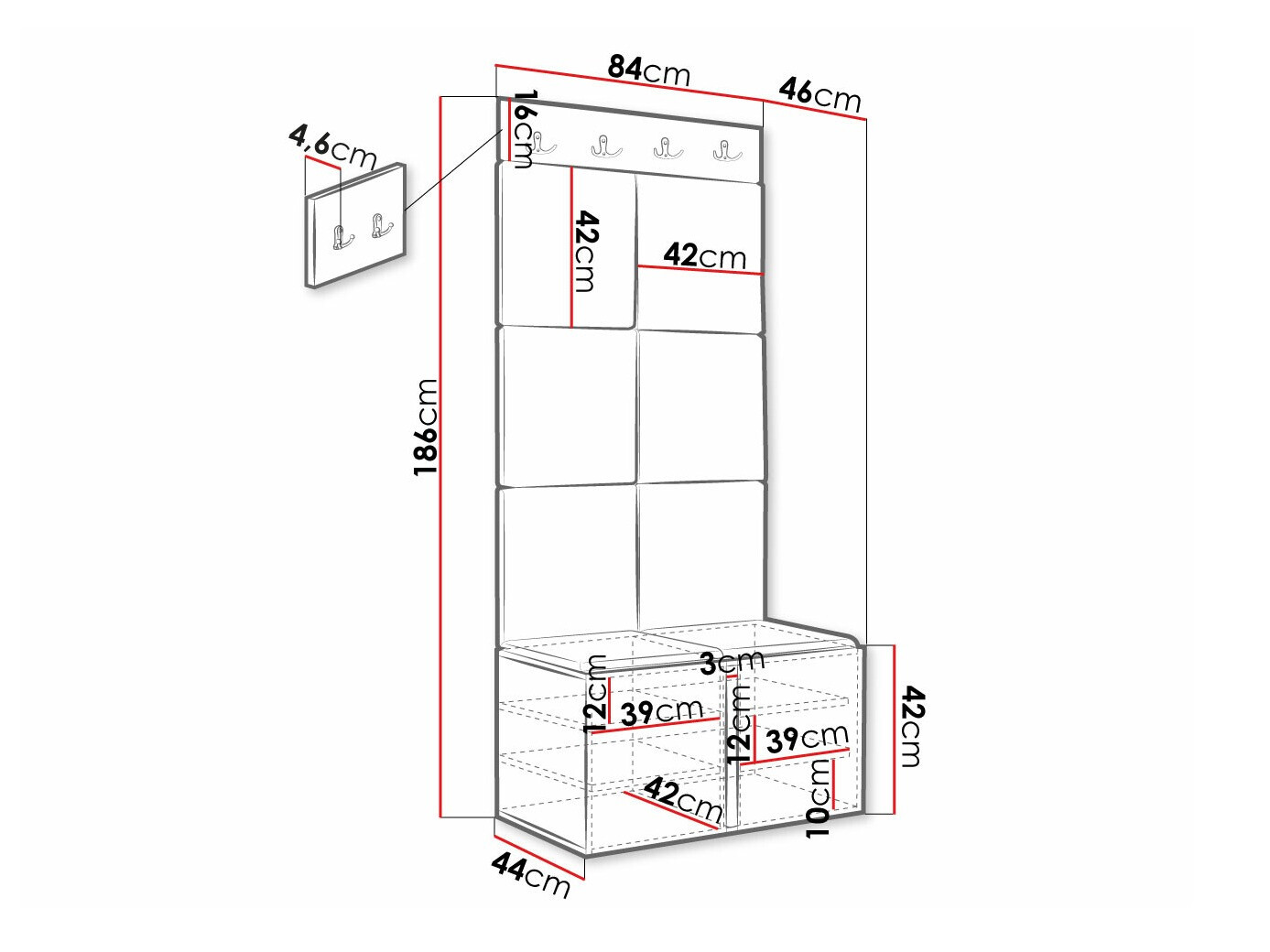 Conjunto para corredor Hartford 383 (Branco)