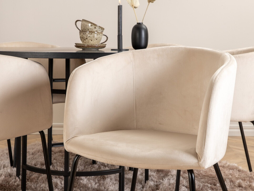 Conjunto para refeições Dallas 2378 (Preto + Creme)