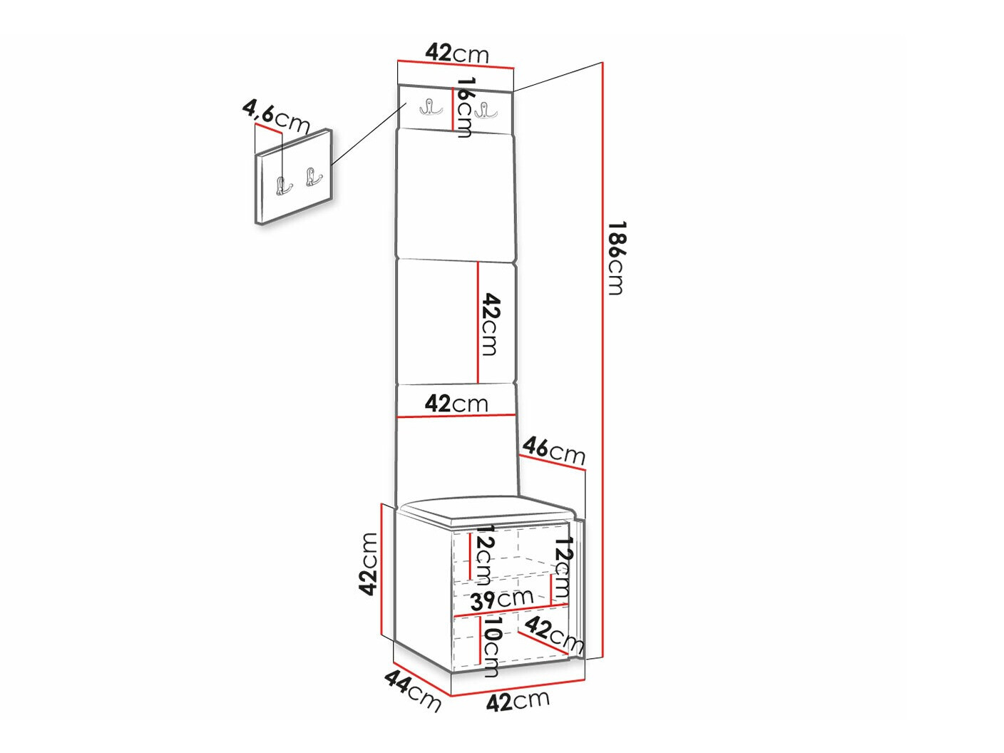 Conjunto de entrada Hartford 386 (Preto)