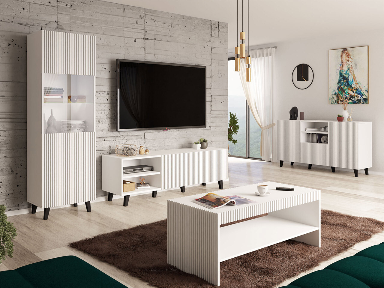 Conjunto para sala de estar Dicto (Branco)