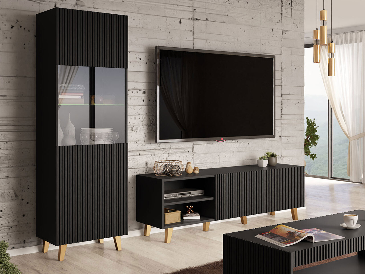 Conjunto para sala de estar Dicto I (Preto)