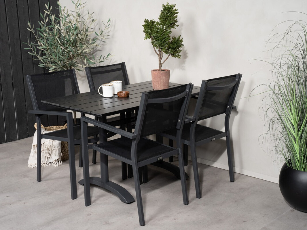 Conjunto de mesa e cadeiras Dallas 3469 (Preto)