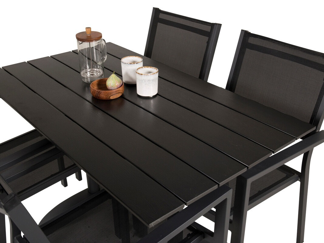 Conjunto de mesa e cadeiras Dallas 3469 (Preto)