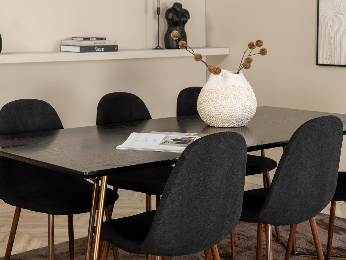 Conjunto para refeições Dallas 2713 (Preto + Nogueira)